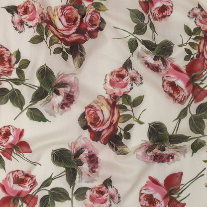 Cotton Voile - White and Pink Floral - Inhotim Blooms Print - Mood Exclusive Rio Collection