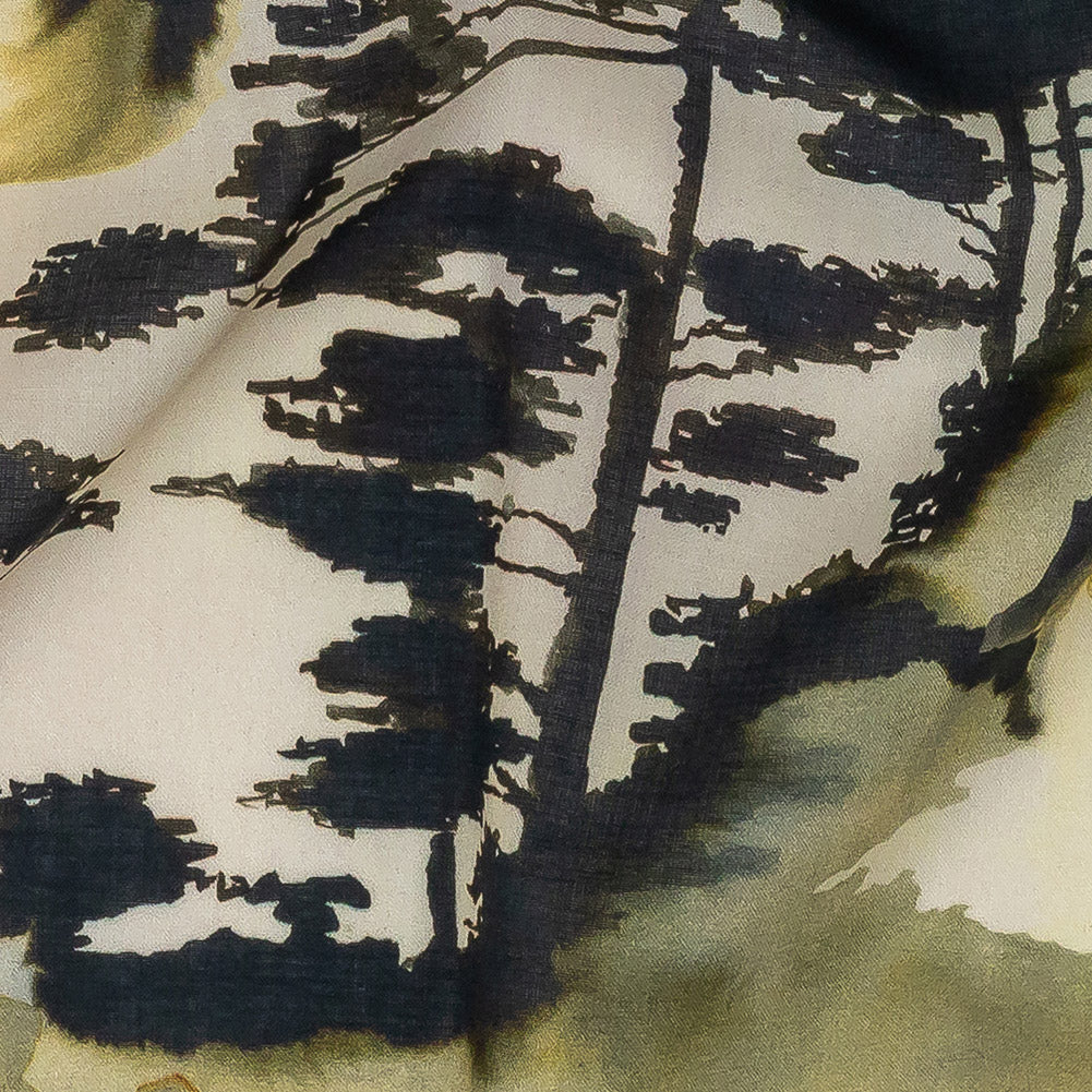 Cotton Voile - Watercolor Trees - Spectral Canopy Print - Mood Exclusive Rio Collection