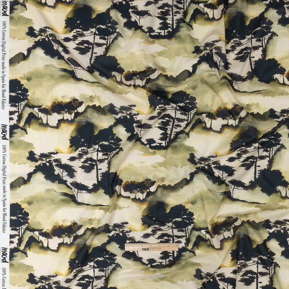Cotton Voile - Watercolor Trees - Spectral Canopy Print - Mood Exclusive Rio Collection