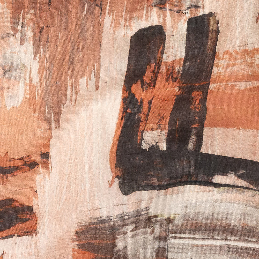 Cotton Voile - Pink and Gray Brushstrokes - Brush With Danger Print - Mood Exclusive Rio Collection