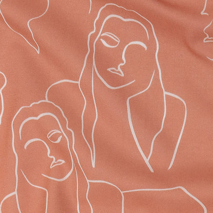 Cotton Voile - Pink Face Outlines - Sweltering Society Print - Mood Exclusive Rio Collection