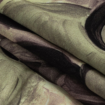 Rayon Challis - Purple and Green Painted Faces - Lost Lenore Print - Mood Exclusive Twilight Collection Folded