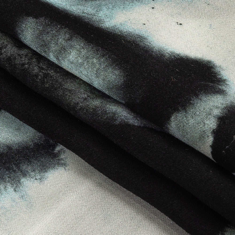 Rayon Challis - Black and White Ghostly Faces - Unearthly Portrait Print - Mood Exclusive Twilight Collection Folded