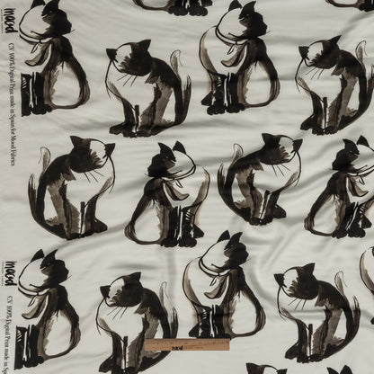 Rayon Challis - Inky Cats - Feline Phantasm Print - Mood Exclusive Twilight Collection Full