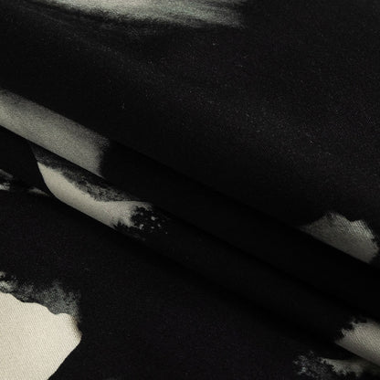 Stretch Cotton Sateen - Black and White Ghostly Faces - Unearthly Portrait Print - Mood Exclusive Twilight Collection Folded