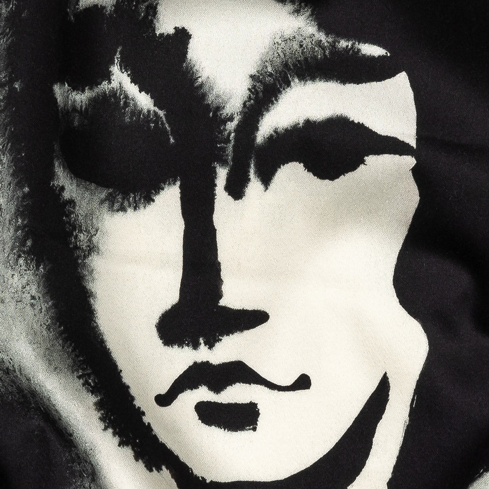 Stretch Cotton Sateen - Black and White Ghostly Faces - Unearthly Portrait Print - Mood Exclusive Twilight Collection Detail