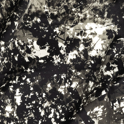 Stretch Cotton Sateen - Black and White Leafy Branches - Sylvan Spectres Print - Mood Exclusive Twilight Collection Detail
