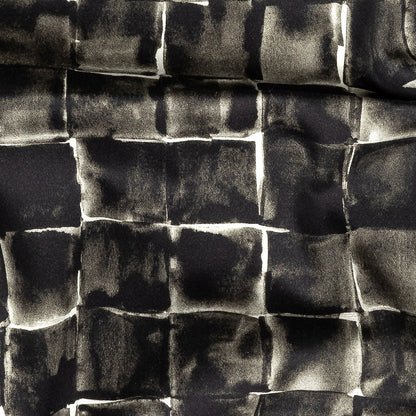 Stretch Cotton Sateen - Gray Painted Squares - Haunted Blocks Print - Mood Exclusive Twilight Collection Detail