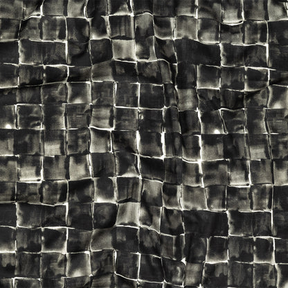 Cotton Voile - Gray Painted Squares - Haunted Blocks Print - Mood Exclusive Twilight Collection