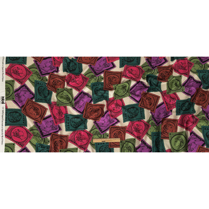 Rayon Challis - Rainbow Greek Bust Stamps - Sending Love Print - Mood Exclusive Sugar Collection