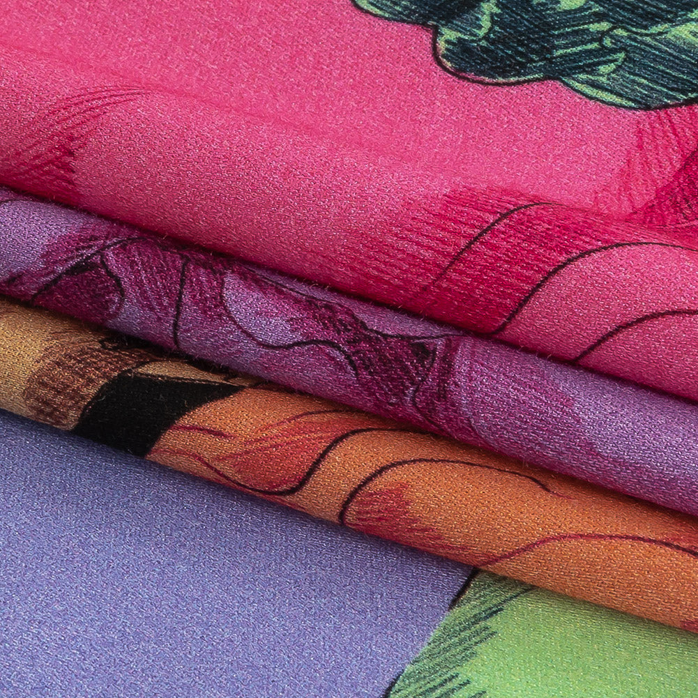 Rayon Challis - Rainbow Roman Busts - Saccharine Statuary Print - Mood Exclusive Sugar Collection