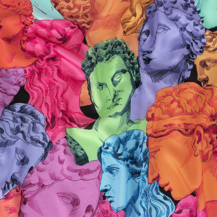 template--25130090922057__main-Rayon Challis - Rainbow Roman Busts - Saccharine Statuary Print - Mood Exclusive Sugar Collection