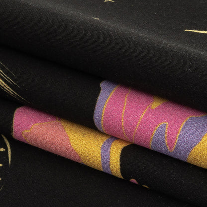 Stretch Cotton Sateen - Black, Pink and Blue Astronauts in Space - Sweet Dreams Print - Mood Exclusive Sugar Collection