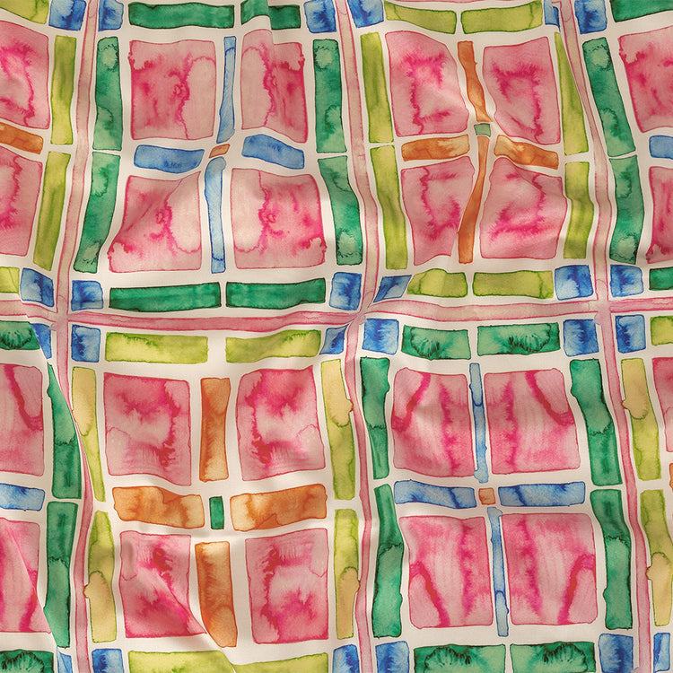 template--25130090922057__main-Stretch Cotton Sateen - Rainbow Watercolor Plaid - Jujube Jubilee Print - Mood Exclusive Sugar Collection