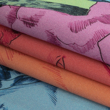 Stretch Cotton Sateen - Rainbow Roman Busts - Saccharine Statuary Print - Mood Exclusive Sugar Collection