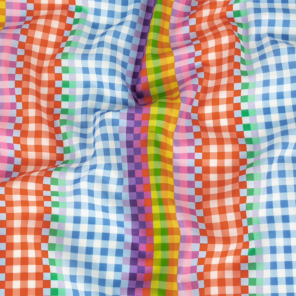 Cotton Voile - Rainbow Checkers - Picnic Patisserie Print - Mood Exclusive Sugar Collection