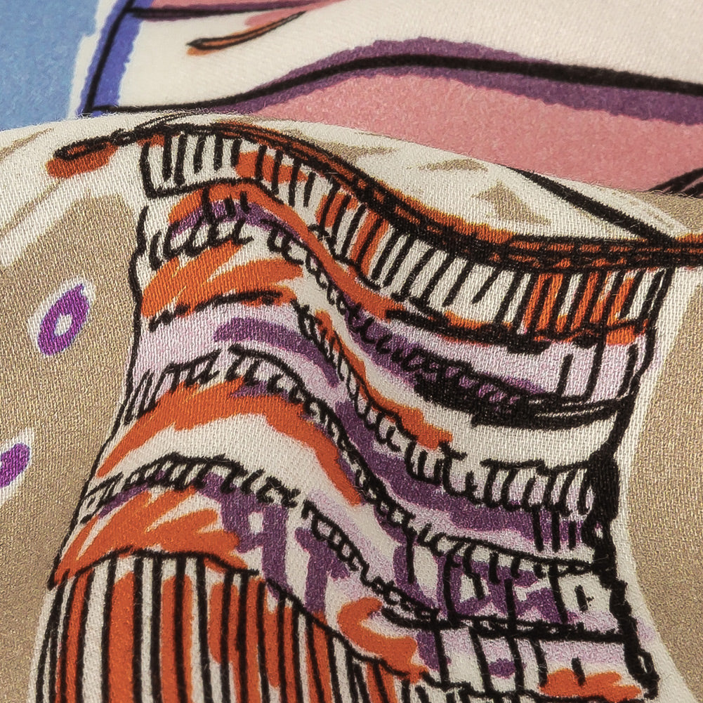 Rayon Challis - Multicolor Indoor Spaces - Where You're Planted Print - Mood Exclusive Wisteria Collection Detail