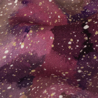 Rayon Challis - Pink, Purple and White Abstract - Hope Spotted Print - Mood Exclusive Wisteria Collection Detail