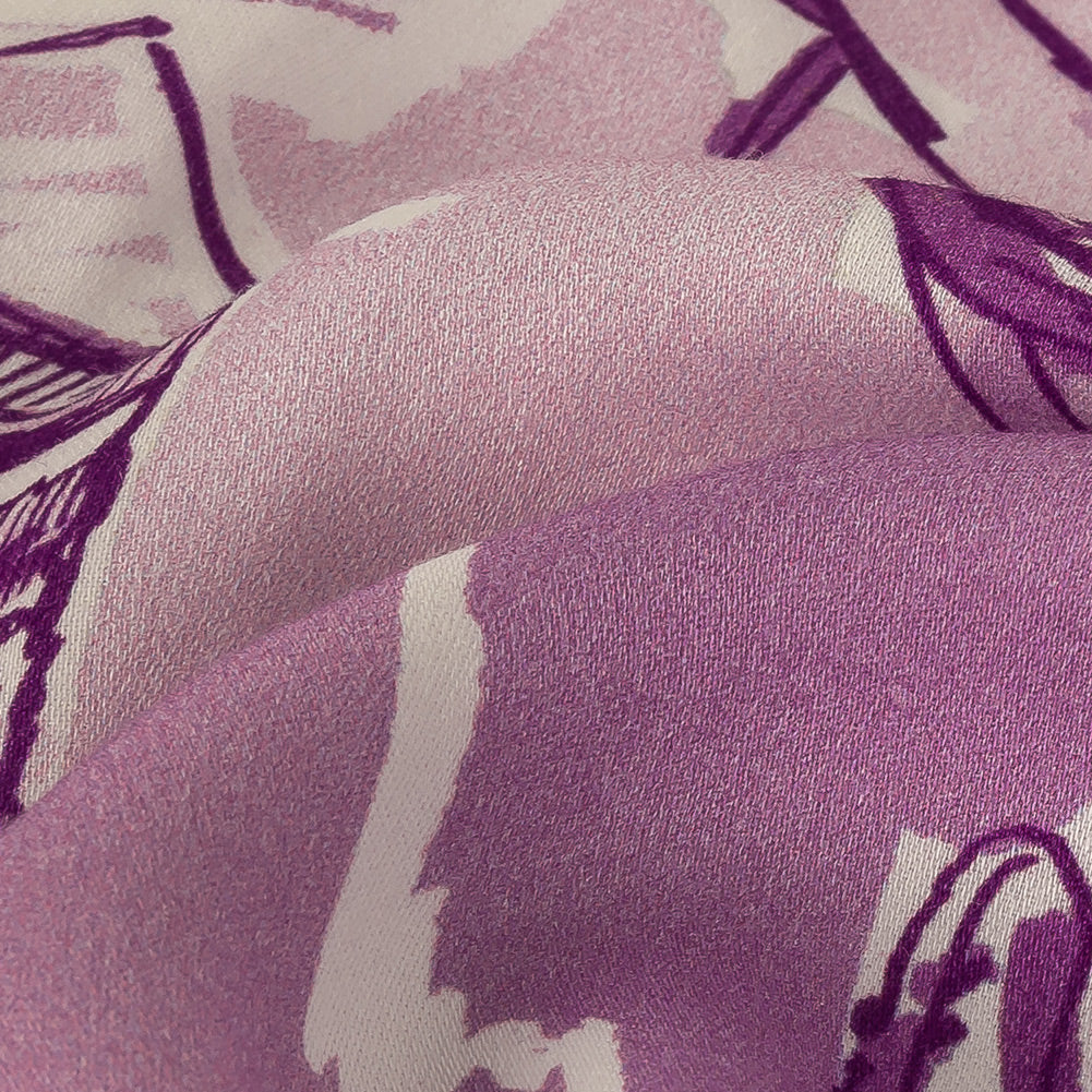 Rayon Challis - Lilac Indoor Spaces - Where You're Planted Print - Mood Exclusive Wisteria Collection Detail