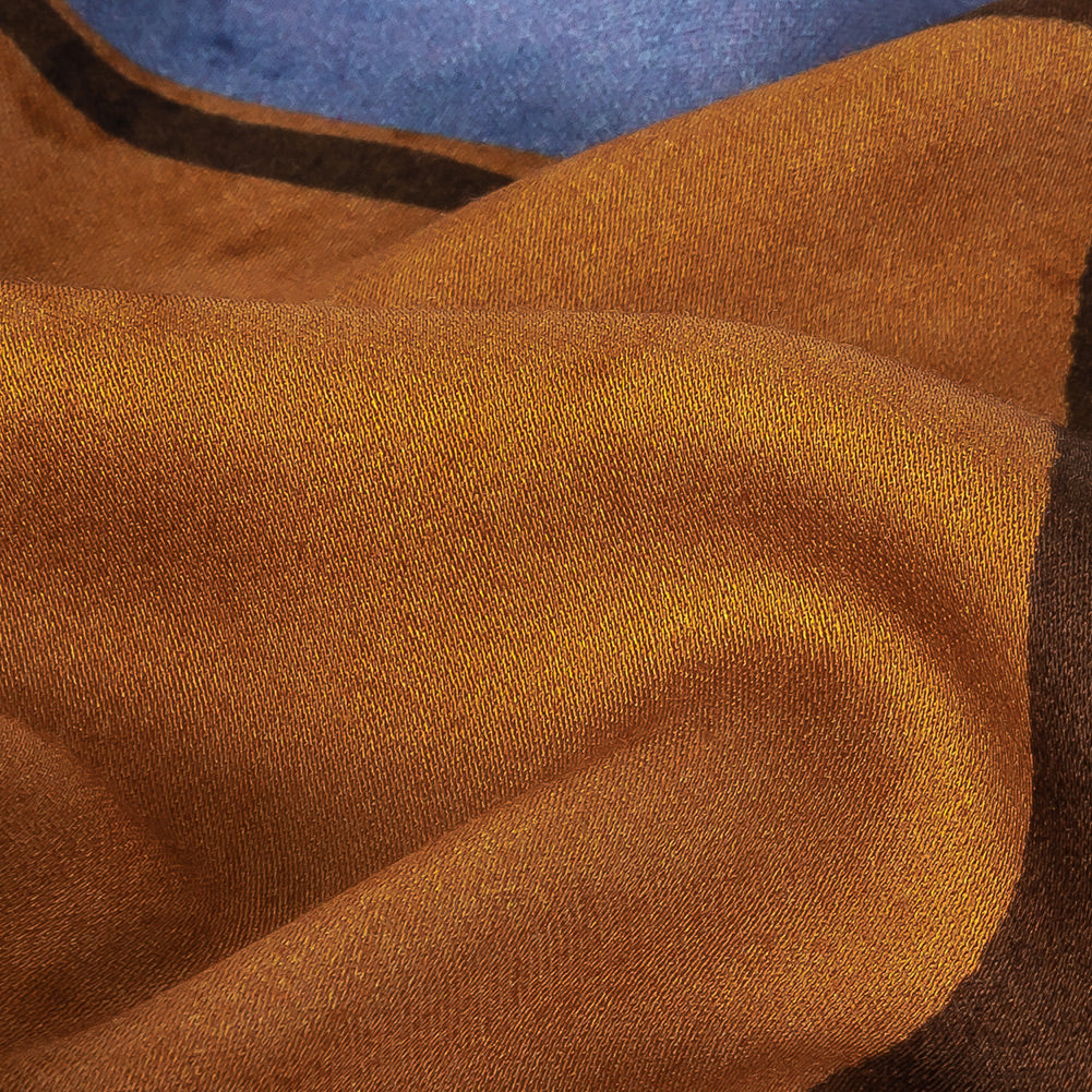 Rayon Challis Panel - Purple and Brown Painterly Geometric - Around the Block Print - Mood Exclusive Wisteria Collection Detail