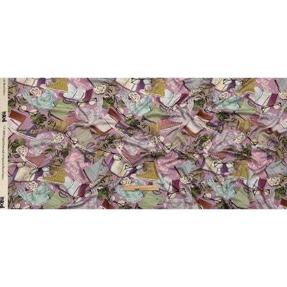 Rayon Challis - Lavender Clothes and Plants - Morning Memory Print - Mood Exclusive Wisteria Collection Full