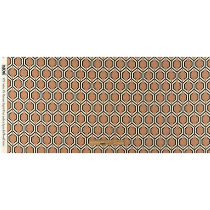 Stretch Cotton Sateen - Warm Tan Honeycomb Geometric - Sweet as Honey Print - Mood Exclusive Wisteria Collection Full