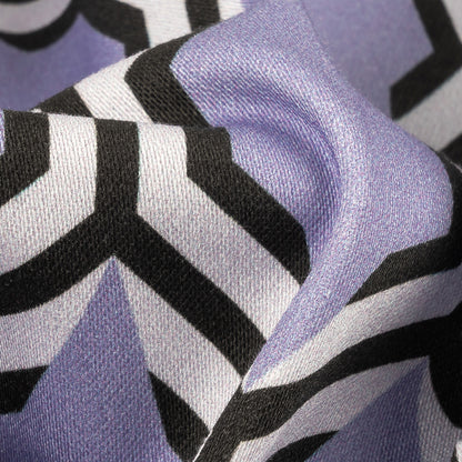 Stretch Cotton Sateen - Lavender Honeycomb Geometric - Sweet as Honey Print - Mood Exclusive Wisteria Collection Detail