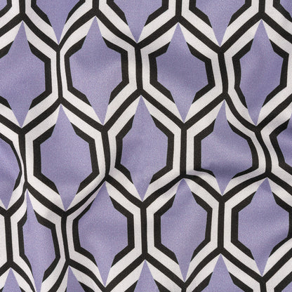 Stretch Cotton Sateen - Lavender Honeycomb Geometric - Sweet as Honey Print - Mood Exclusive Wisteria Collection