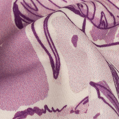 Stretch Cotton Sateen - Lilac Indoor Spaces - Where You're Planted Print - Mood Exclusive Wisteria Collection Detail