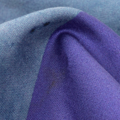 Stretch Cotton Sateen Panel - Purple and Brown Painterly Geometric - Around the Block Print - Mood Exclusive Wisteria Collection Detail