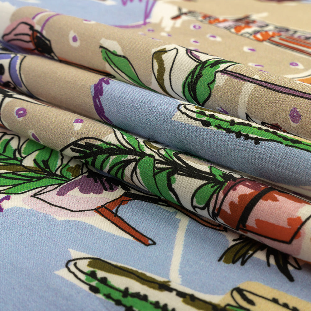 Cotton Voile - Multicolor Indoor Spaces - Where You're Planted Print - Mood Exclusive Wisteria Collection Folded