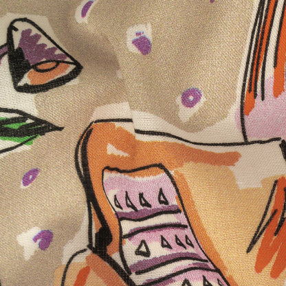 Cotton Voile - Multicolor Indoor Spaces - Where You're Planted Print - Mood Exclusive Wisteria Collection Detail