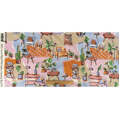 Cotton Voile - Multicolor Indoor Spaces - Where You're Planted Print - Mood Exclusive Wisteria Collection Full