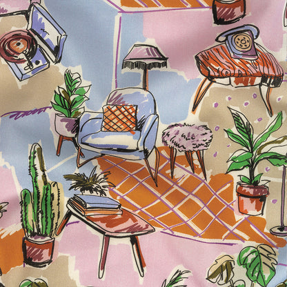 Cotton Voile - Multicolor Indoor Spaces - Where You're Planted Print - Mood Exclusive Wisteria Collection