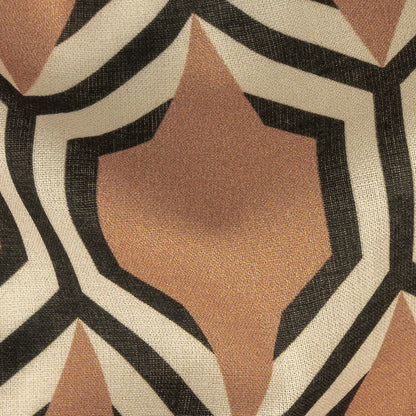 Cotton Voile - Warm Tan Honeycomb Geometric - Sweet as Honey Print - Mood Exclusive Wisteria Collection Detail