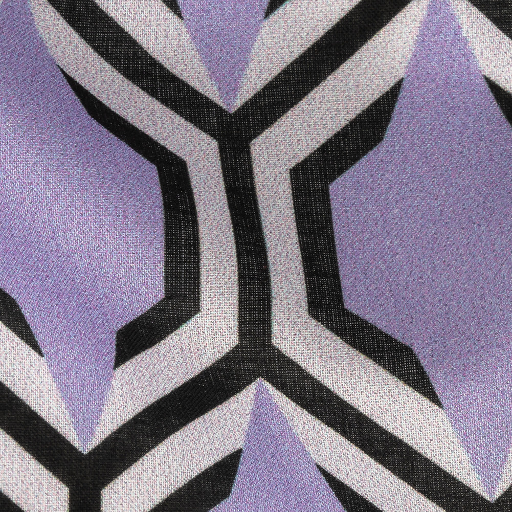 Cotton Voile - Lavender Honeycomb Geometric - Sweet as Honey Print - Mood Exclusive Wisteria Collection Detail