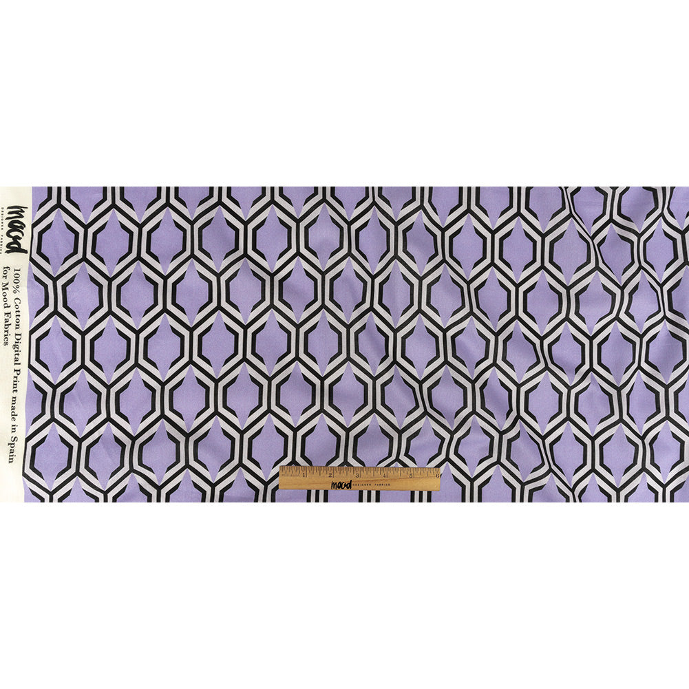 Cotton Voile - Lavender Honeycomb Geometric - Sweet as Honey Print - Mood Exclusive Wisteria Collection Full