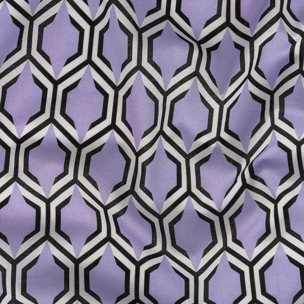 Cotton Voile - Lavender Honeycomb Geometric - Sweet as Honey Print - Mood Exclusive Wisteria Collection