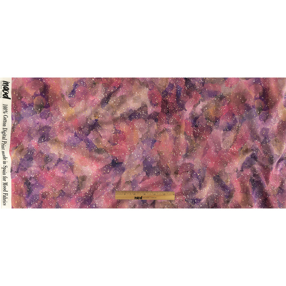 Cotton Voile - Pink, Purple and White Abstract - Hope Spotted Print - Mood Exclusive Wisteria Collection Full