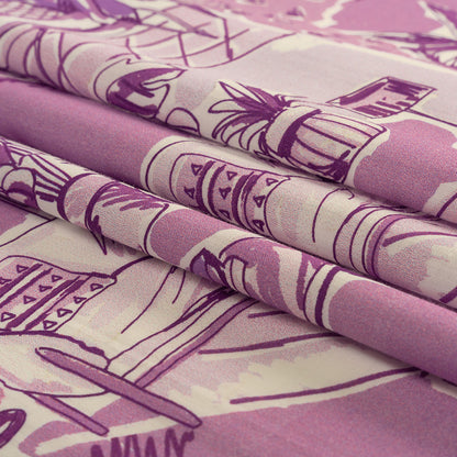 Cotton Voile - Lilac Indoor Spaces - Where You're Planted Print - Mood Exclusive Wisteria Collection Folded
