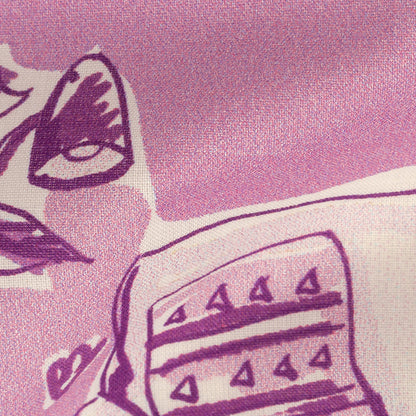 Cotton Voile - Lilac Indoor Spaces - Where You're Planted Print - Mood Exclusive Wisteria Collection Detail