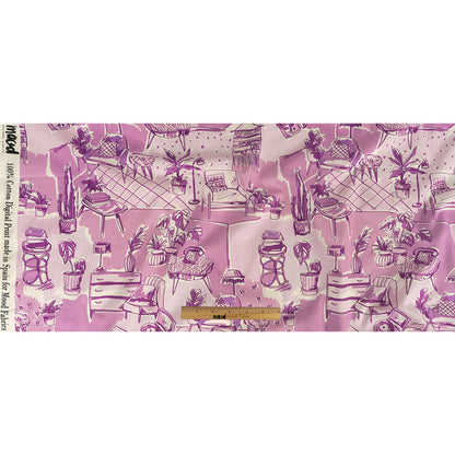 Cotton Voile - Lilac Indoor Spaces - Where You're Planted Print - Mood Exclusive Wisteria Collection Full