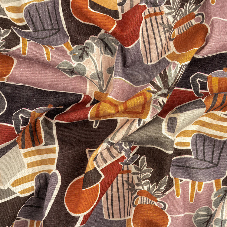 template--26688905969737__main-Linen and Rayon Woven - Purple and Orange Plants and Furniture - Peaceful Waking Print - Mood Exclusive Wisteria Collection