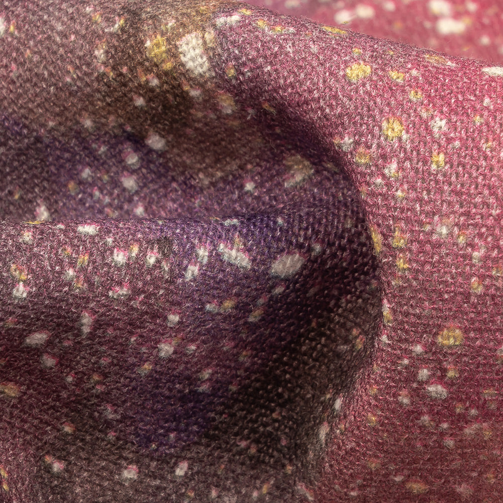 Linen and Rayon Woven - Pink, Purple and White Abstract - Hope Spotted Print - Mood Exclusive Wisteria Collection Detail