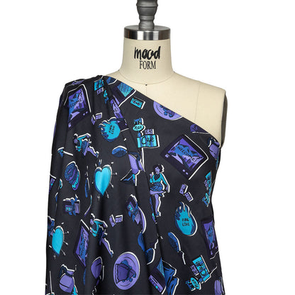 Rayon Challis - Purple and Blue Iconic Symbols - Live at Sun Studio Print - Mood Exclusive Indigo Collection