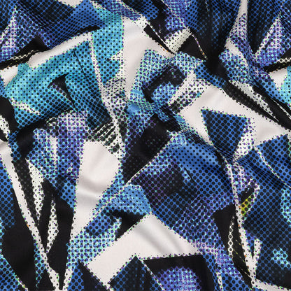 Stretch Cotton Sateen - Blue Abstract - Tangled Up in Blue Print - Mood Exclusive Indigo Collection