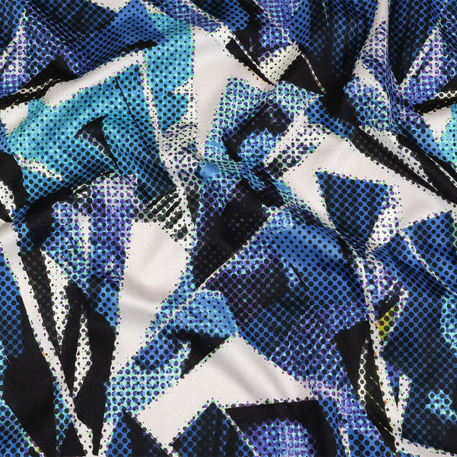 Stretch Cotton Sateen - Blue Abstract - Tangled Up in Blue Print - Mood Exclusive Indigo Collection