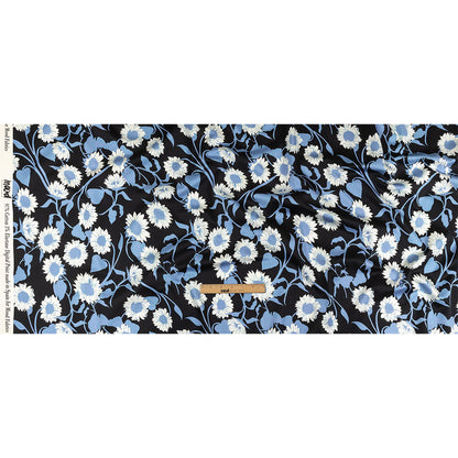 Stretch Cotton Sateen - Blue Floral - Adore You Print - Mood Exclusive Indigo Collection