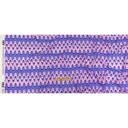 Cotton Voile - Purple and Blue Bubbly Zig Zags - Blue Jay Waves Print - Mood Exclusive Indigo Collection