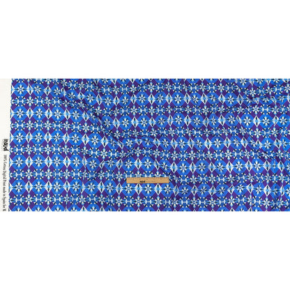 Cotton Voile - Blue and Purple Geometric - Crystalline Culture Print - Mood Exclusive Indigo Collection